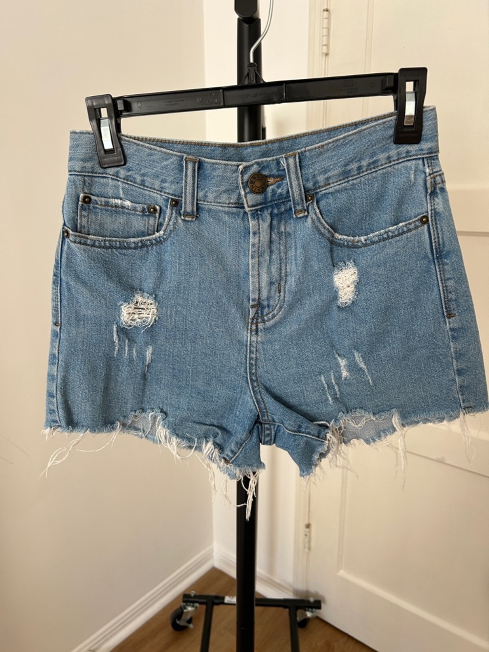 BDG Distressed Jean Short. 14” waist, 3” inseam.